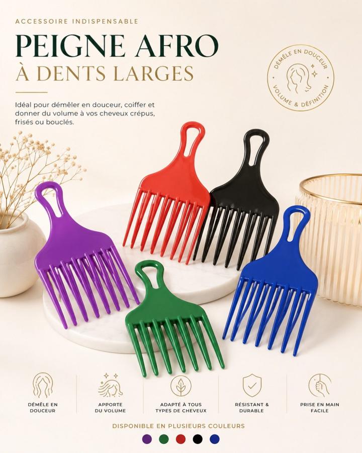 Peigne afro — accessoire cheveux crépus